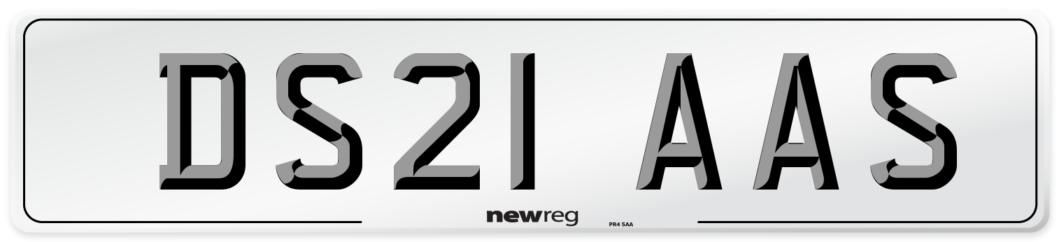 DS21 AAS Number Plate from New Reg
